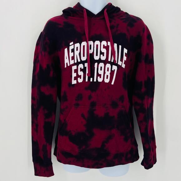 Aeropostale Tops - Aeropostale 1987 Maroon Tie-dye Hoodie